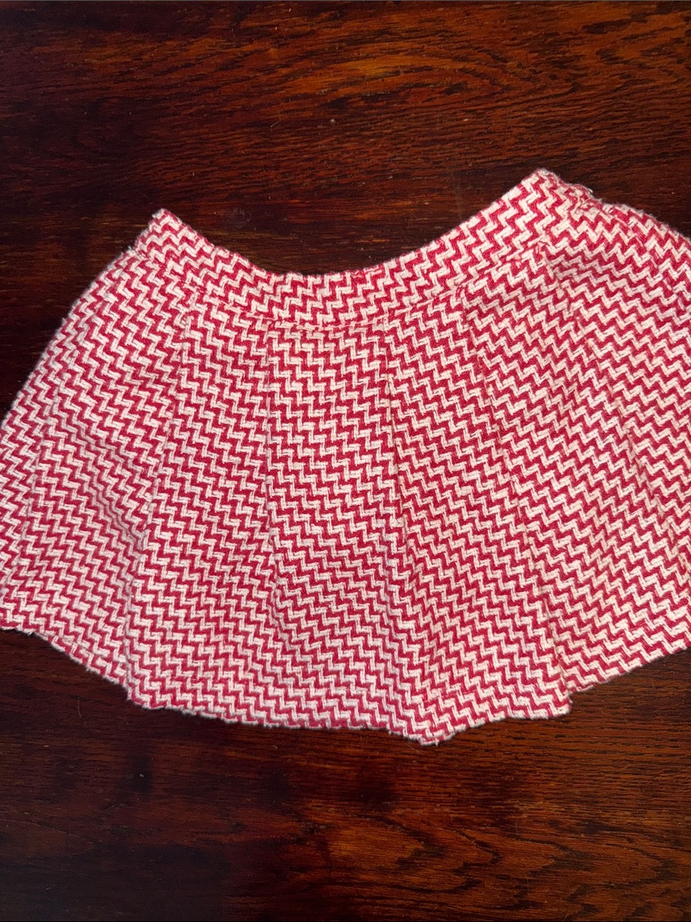 Girls Red Chevron Knit Skirt